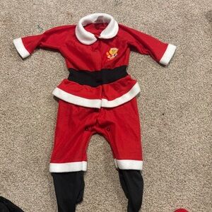 Vintage Sesame Street Big Bird Infant Baby Santa Claus Suit Pajamas Large 9-12M
